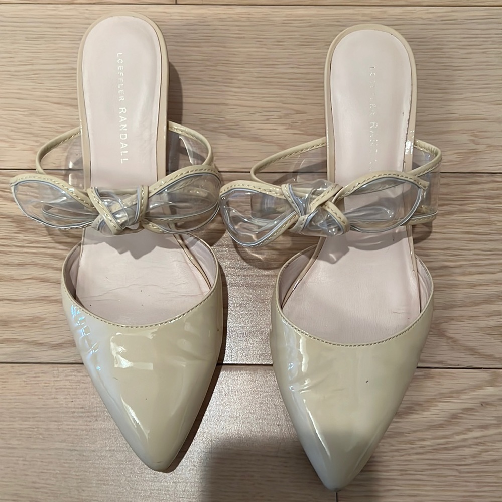 Loeffler Randall Women's Maira Patent Leather Round-Heel Mules sz8